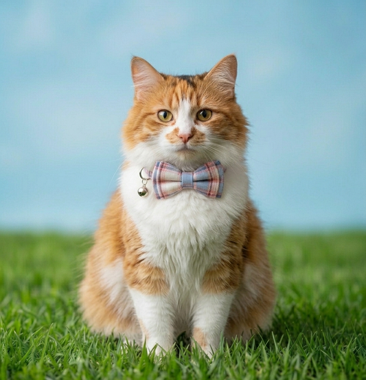 Chambray Plaid Cat Collar