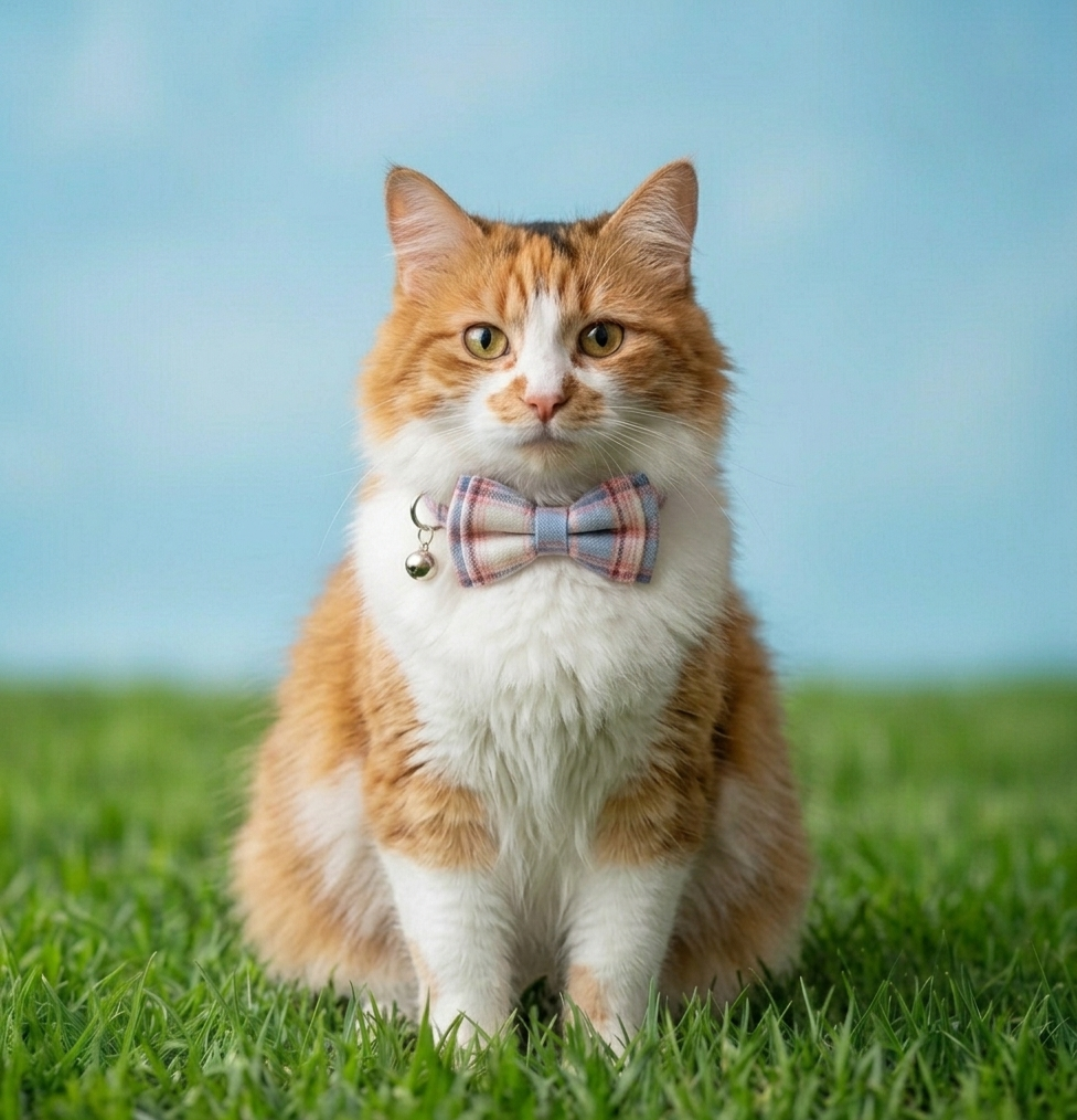 Chambray Plaid Cat Collar